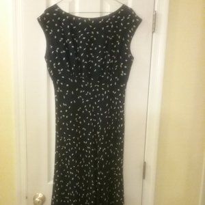 Navy Dress w/White Accents